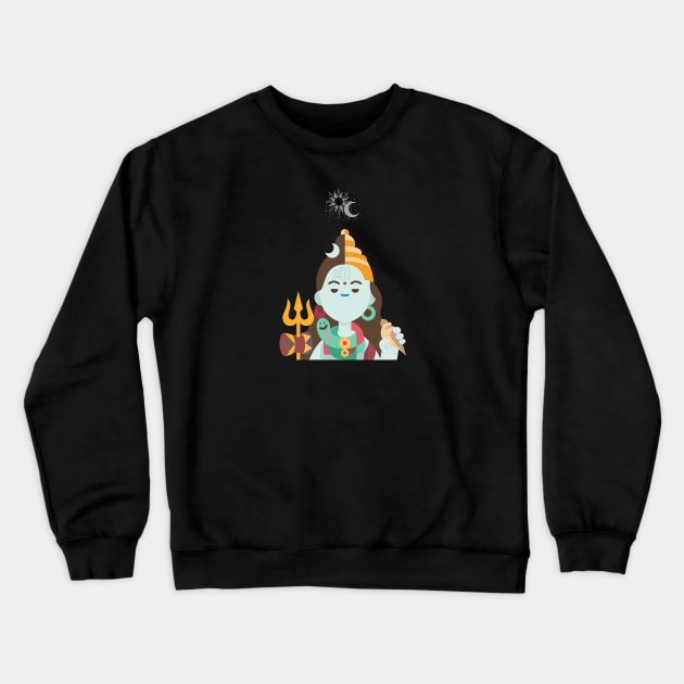 Hindu god shiva shakti-sun & moon balance Crewneck Sweatshirt by Mia